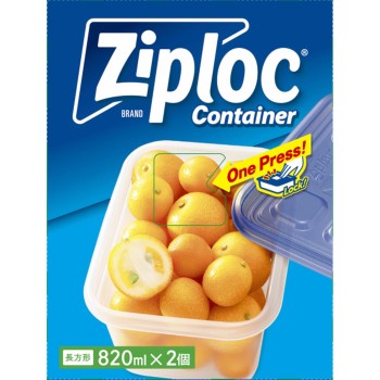 지퍼락 컨테이너 직사각형 820ml 2개입 아사히카세이 홈프로덕츠