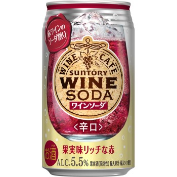 산토리 와인 카페 와인 소다 레드 케이스 350ml×24