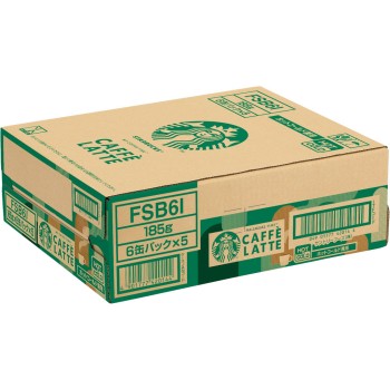 산토리 스타벅스 카페라테 6캔 팩 185g×6×5