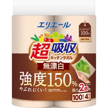 엘리에르 초흡수 키친타올 무표백 4롤 100컷 다이오제지