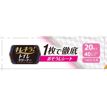 엘리에르 키레키라 화장실 클리너 1장으로 철저 청소 시트 해피 로즈 리필 10매×2P 다이오제지