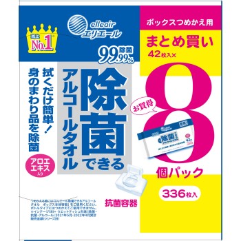 에리에르 살균 가능한 알코올 박스 교체품 42매×8P 다이오제지