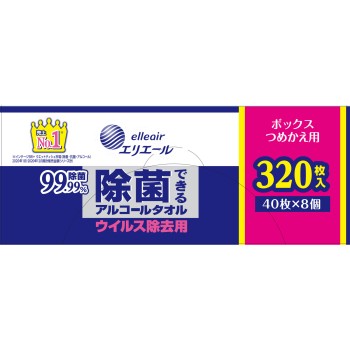 에리에루 제균·바이러스제거용 박스교체 40매×8P【교체】 다이오제지