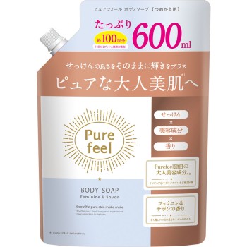 퓨어필 바디소프 페미닌&사봉 리필 600ml 다이이치석검