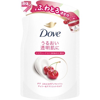 도브 폭신촉촉 바디워시 체리 & 애프리콧 밀크 리필용 340g 유니레버 재팬