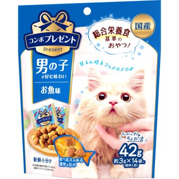 콤보 프레젠트 고양이 남자 아이 생선 맛 42g 일본 펫 푸드
