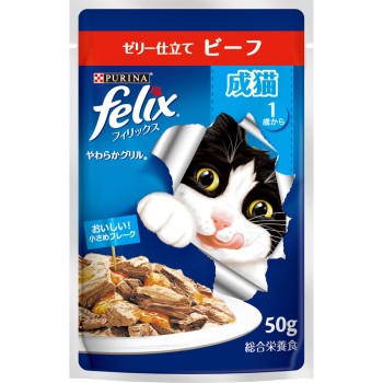 펠릭스 파우치 부드러운 그릴 성묘 비프 50g 네슬레 재팬