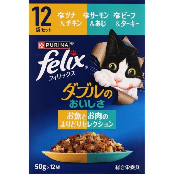 펠릭스 파우치 더블 생선과 육류 마음대로 고르기 50g×12P 네슬레 재팬