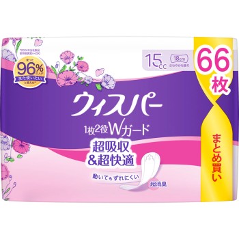 위스퍼 분비물＆수분 케어 팬티라이너 15cc 66매 P&G 재팬