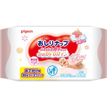 엉덩이 물티슈 폭신폭신 도톰 마무리 베이비오일 인 30매×2P 피죤