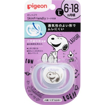 노리개젖꼭지 SkinFriendly 후드 포함 6-18개월/L 스누피 무늬 1개 피죤