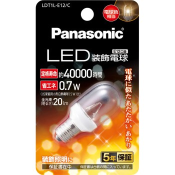 LED 장식 전구 E12 구금 LDT1LE12C 파나소닉