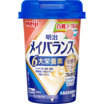 메이바란스 Mini컵 백도 요구르트맛 케이스 125ml×12 메이지(구 메이지제과)