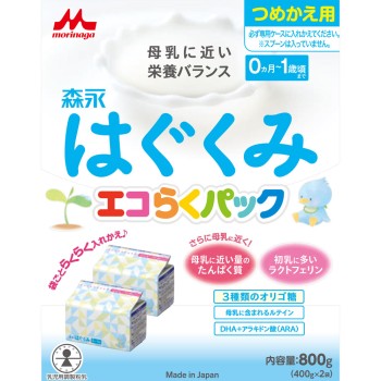 하구쿠미 에코라쿠 팩 리필용 400g×2봉지 모리나가 유업