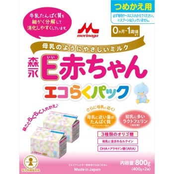 모리나가 E아카짱 에코라쿠 팩 리필용 400g×2봉지 모리나가 유업