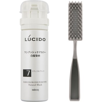 루시도 원푸시 케어 컬러 7 내추럴블랙 1제50g・2제50g 만담