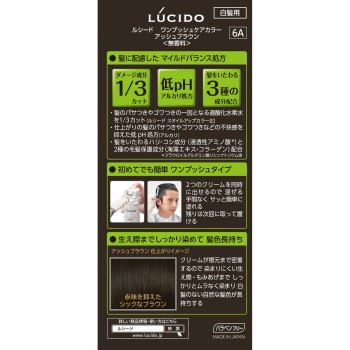 루시도 원푸시 케어 컬러 애시브라운 1제50g・2제50g 만담