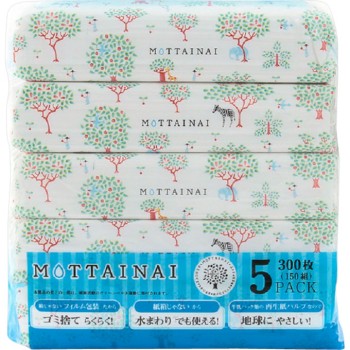 MOTTAINAI 소프트 팩 티슈 150W 5P 알보