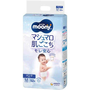 【팬티 M사이즈 서기】무니맨 기저귀(6~12kg) 52매 유니참