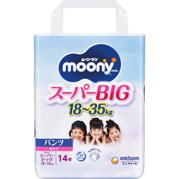 무니맨 슈퍼 빅 여자아이 (팬티) 14매 유니참