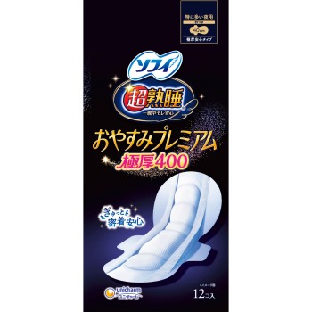 소피 초숙면 야간 프리미엄 극두께 400 12매 유니참