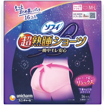 소피 초숙면 쇼츠 ML 16매 유니참 (의약외품)