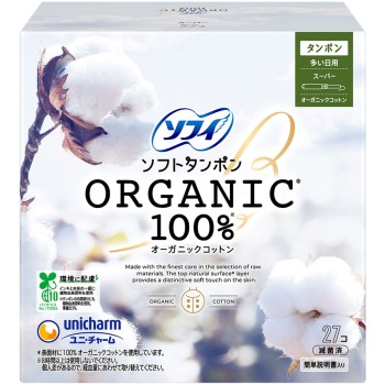 소피 소프트 탐폰 오가닉 100% 슈퍼 27개 유니참