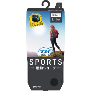 소피 SPORTS 쇼츠 L 블랙 1매 유니참 (의약외품)