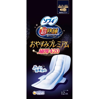 소피 초숙면 오야스미 프리미엄 극두꺼운 420 12매 유니참