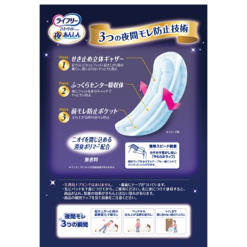 라이프리 산뜻한 패드 야간 안심 250cc 12매 유니참