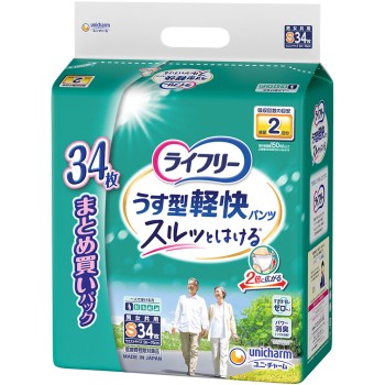 라이프리 얇은 경쾌 팬츠 S 34매 유니참