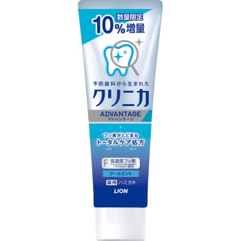 클리니카 어드밴티지 칫솔질 쿨 민트 10% 증량 치약 143g 라이온