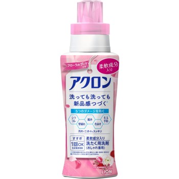 아크론 고급 의류 세제 플로럴 부케 향 본체 450ml 라이온