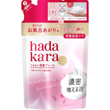하다카라 바디솝 폼 타입 플로럴 부케향 리필 440ml 라이온