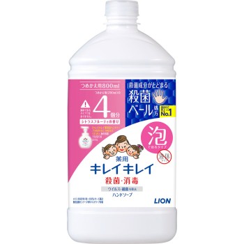 키레이키레이 거품 핸드소프 시트러스 리필 특대 800ml 라이온