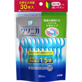 클리니카 어드밴티지 덴탈 플로스 Y자 타입 30개입 라이온