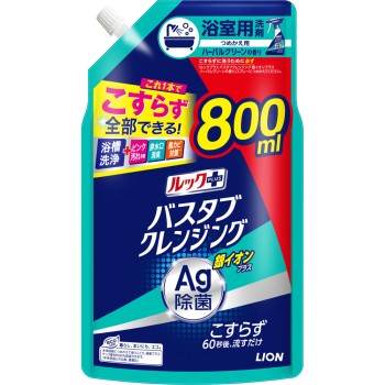 룩 플러스 욕조 클렌징 욕실 세제 은이온 플러스 리필 대용량 800ml 라이온