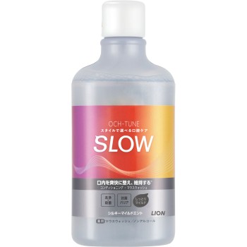 OCH-TUNE 마우스 워시 SLOW 실키 마일드 민트 600ml 라이온