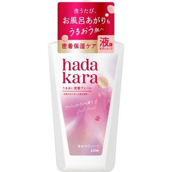 hadakara 하다카라 모이스트 보디케어솝 액체 타입 프레시 플로럴 향 본체 보디솝 480ml 라이온