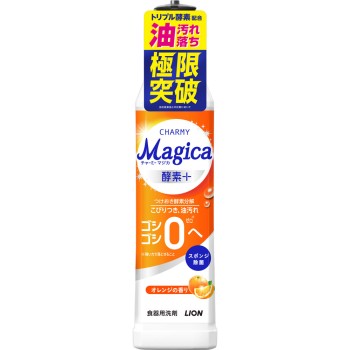 CHARMY Magica 차미 마지카 효소 플러스 식기용 세제 본체 오렌지 향 주방세제 220ml 라이온
