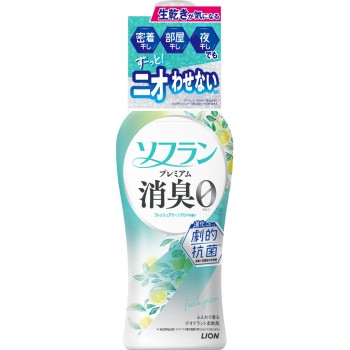 소프란 프리미엄 소취 섬유유연제 본체 프레시 그린 아로마 향 480ml 라이온