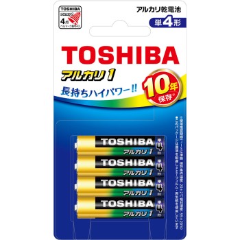 알카리 1 AAA형 4개 팩 10년 저장 LR3AN4BP 도시바전지