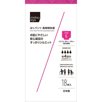 마츠키요 패는팬티 얇은타입 장시간 쾌적 L 18매