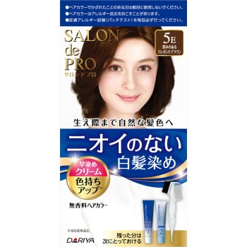살롱 드 프로 무향료 헤어 컬러 빨리 염색 크림 (백발용) 5E 깊은 엘레강트 브라운 40g+40g
