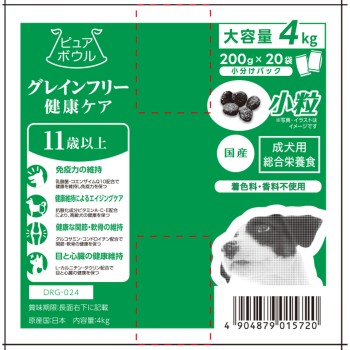 퓨어 보울 그레인 프리 11세 성견용 대용량 4kg(200g×20) 펫 라이브러리