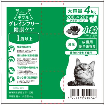 퓨어 볼 그레인 프리 1세 성묘용 대용량 4kg (200g×20) 펫 라이브러리