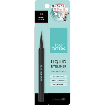 K-팔레트 1DAY TATTOO 리퀴드 아이라이너a 01 나이트 블랙 _ 쿠오레