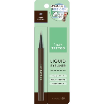 K-팔레트 1DAY TATTOO 리퀴드 아이라이너a 02 다크 브라운 _ 쿠오레