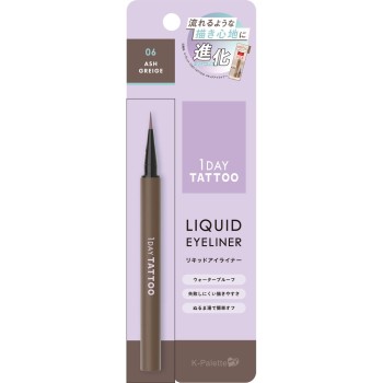 K-팔레트 1DAY TATTOO 리퀴드 아이라이너a 06 애쉬 그레이지 _ 쿠오레