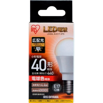 LED전구 E17 광배광 40형 전구색 LDA4LGE174T5 아이리스오야마